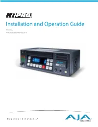 Installation and Operation Guide
