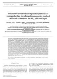 Microenvironment and Photosynthesis of Zooxanthellae in Scleractinian Corals Studied with Microsensors for 02, Ph and Light
