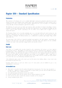 Rapier 550 - Standard Specification