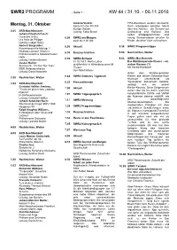 Swr2 Programm Kw 44 / 31.10