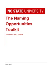 The Naming Opportunities Toolkit