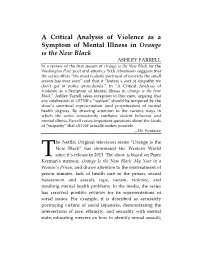 A Critical Analysis of Violence As a Symptom of Mental Illness In