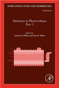 Advances in Photovoltaics: Part 3 SERIES EDITORS