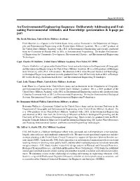 An Environmental Engineering Sequence: Deliberately Addressing and Evaluating Environmental Attitudes and Knowledge (Presentatio