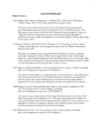 Annotated Bibliography Primary Sources