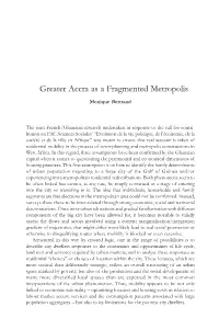 Greater Accra As a Fragmented Metropolis