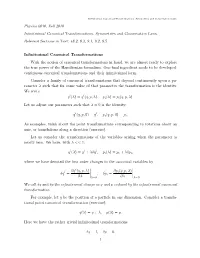 Infinitesimal Canonical Transformations. Symmetries And