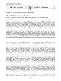 Modifications in Vertical Scar Breast Reduction
