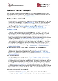 Open Source Software Licensing FAQ