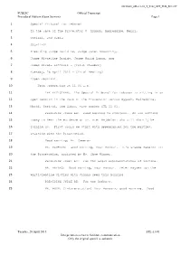 Public Transcript of the Hearing Held on 28 April 2015 in the Case Of