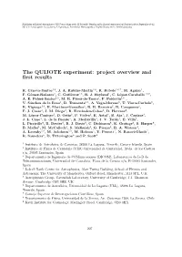 The QUIJOTE Experiment: Project Overview and First Results