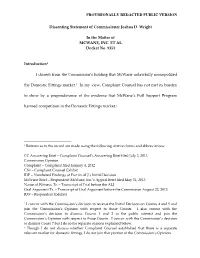 Dissenting Statement of Commissioner Joshua D. Wright