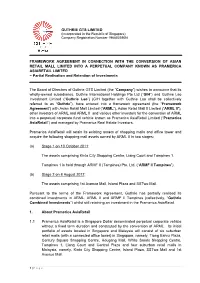 Framework Agreement in Connection with The