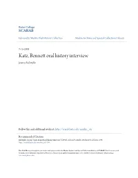 Katz, Bennett Oral History Interview Jeremy Robitaille
