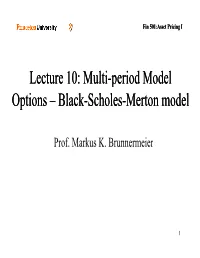 Multi Lecture 10: Multi Period Model Period Model Options