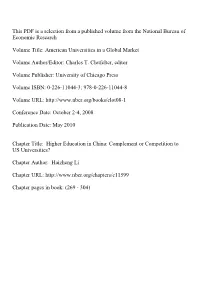 PDF Is a Selection from a Published Volume from the National Bureau of Economic Research