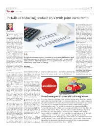 Pitfalls of Reducing Probate Fees with Joint Ownership