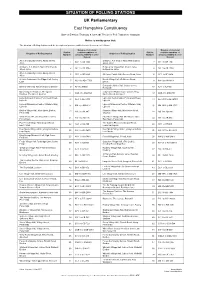 SITUATION of POLLING STATIONS UK Parliamentary East Hampshire Constituency