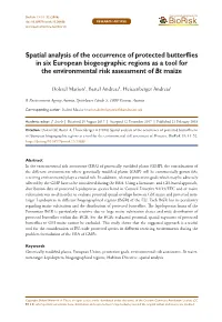 Spatial Analysis of the Occurrence of Protected Butterflies in Six European Biogeographic Regions As a Tool for the Environmental Risk Assessment of Bt Maize