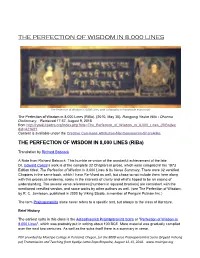 The Perfection of Wisdom in 8,000 Lines