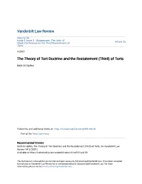 The Theory of Tort Doctrine and the Restatement (Third) of Torts