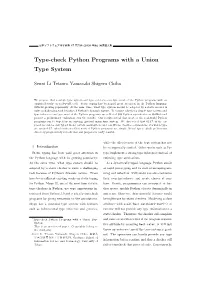 Type-Check Python Programs with a Union Type System