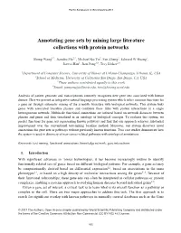 Annotating Gene Sets by Mining Large Literature Collections with Protein Networks