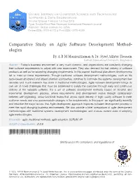 Comparative Study on Agile Software Development Methodologies