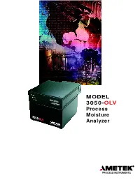 MODEL 3050-OLV Process Moisture Analyzer