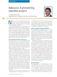 Nabucco: a Pioneering Pipeline Project