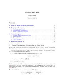 Notes on Theta Series