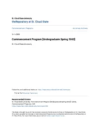 Commencement Program [Undergraduate Spring 2003]