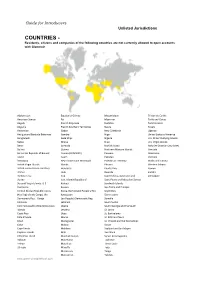 COUNTRIES - Residents, Citizens and Companies of the Following Countries Are Not Currently Allowed to Open Accounts with Glenmuir