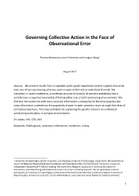 Governing Collective Action in the Face of Observational Error