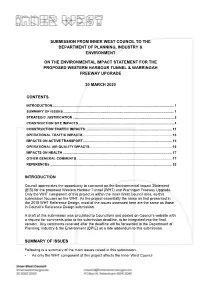 Inner West Council Submission to DPIE on Western Harbour Tunnel