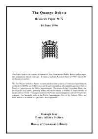 Quango Debate