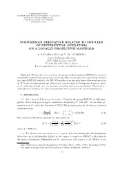 Schwarzian Derivative Related to Modules of Differential Operators on a Locally Projective Manifold