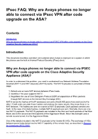 Why Are Avaya Phones No Longer Able to Connect Via Ipsec VPN After Code Upgrade on the ASA?