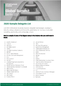 2020 Sample Delegate List