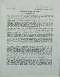 AIRED PROGRAM #6 Alonzo Horton Transcribed by Vincent Hans