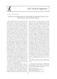 AOU Check-List Supplement