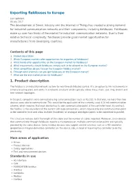 Exporting Fieldbuses to Europe 1. Product Description