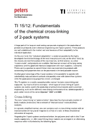 Fundamentals of the Chemical Cross-Linking of 2-Pack Systems