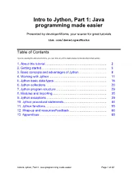 Intro to Jython, Part 1: Java Programming Made Easier