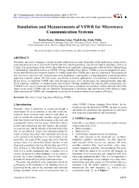 Simulation and Measurements of VSWR for Microwave Communication Systems