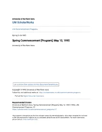 Spring Commencement [Program], May 13, 1995