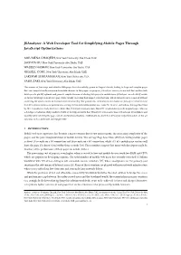 A Web Developer Tool for Simplifying Mobile Pages Through Javascript Optimizations