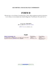 Ardian Technologies, Inc. Form D Filed 2021-06-22
