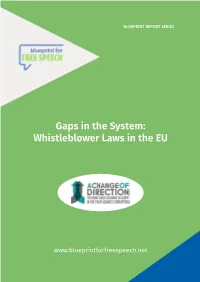 Gaps in the System: Whistleblower Laws in the EU