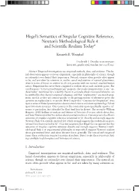 Hegel's Semantics of Singular Cognitive